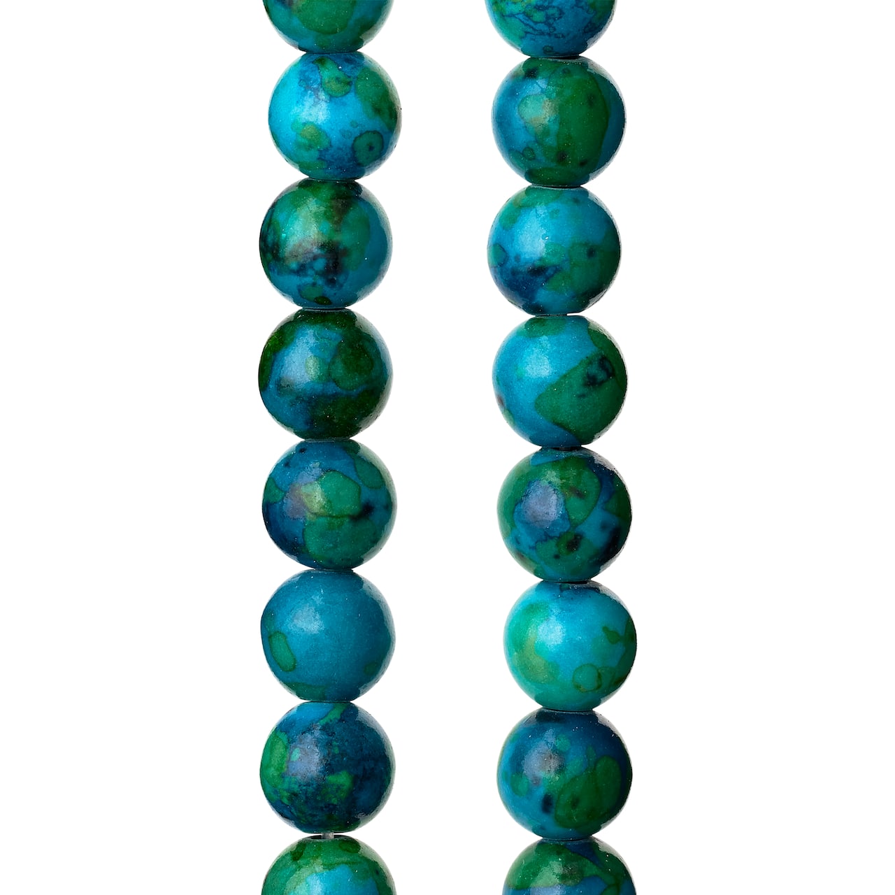 Dyed Aqua Reconstituted Stone Round Beads, 8mm by Bead Landing&#x2122;